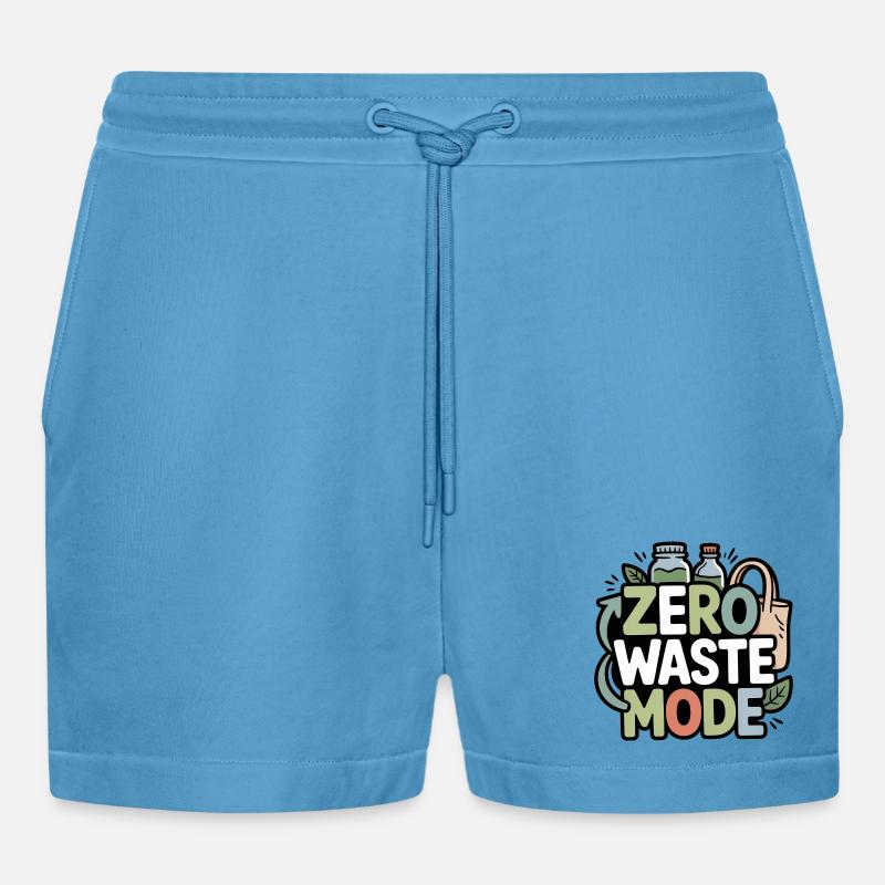zero-waste-mode - Organic Relaxed Cropped Shorts Made in EU -  Sol Blue
