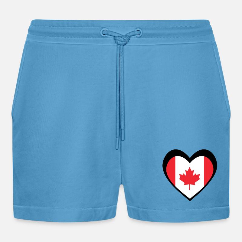Black Maple Heart – Bold Modern Canada - Short bio décontracté court fabriqué en UE -  Sol Blue