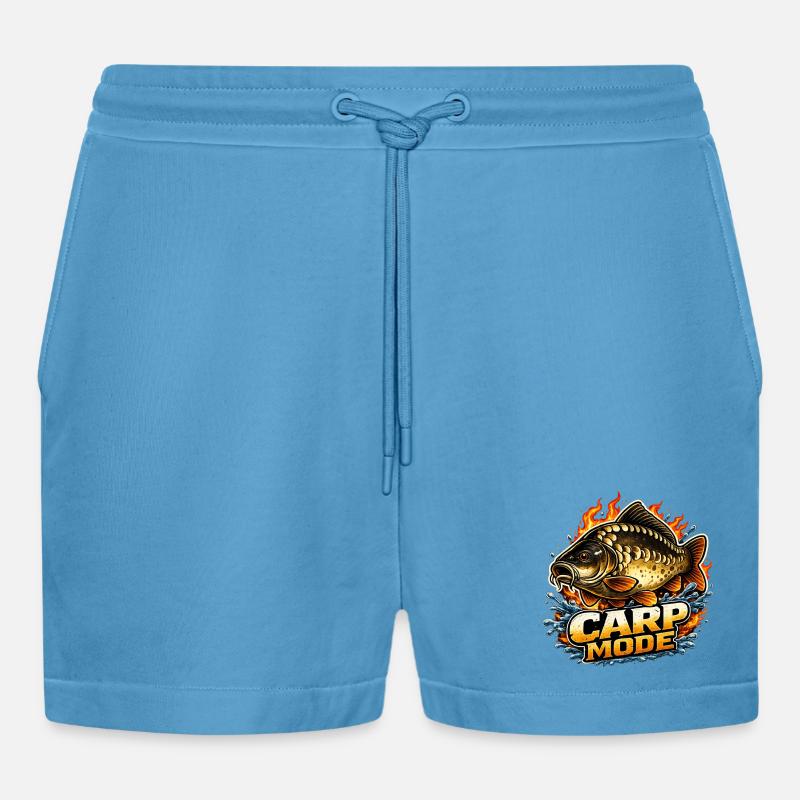 Carp Mode - Organic Relaxed Cropped Shorts Made in EU - Sol Blue