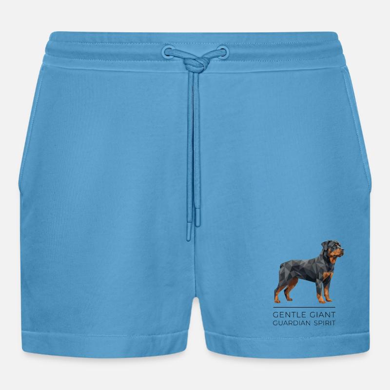 Art Low-Poly Rottweiler - Géant doux - Short bio décontracté court fabriqué en UE -  Sol Blue