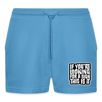 If You're Looking For A Sign This Is It Lustig - Organic Relaxed Cropped Shorts Made in EU -  Sol Blue - Vorne