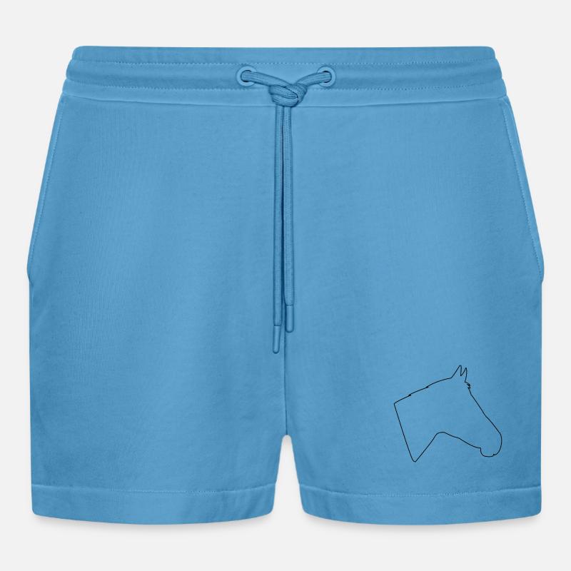 Pferdekopf - Organic Relaxed Cropped Shorts Made in EU -  Sol Blue