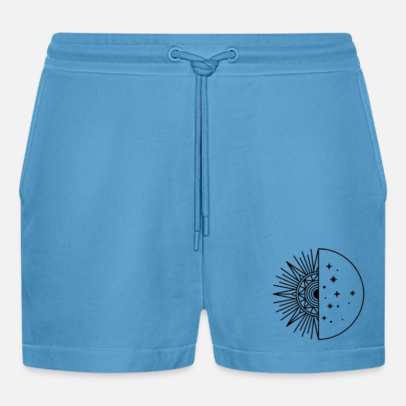 Sun Moon - Organic Relaxed Cropped Shorts Made in EU - Sol Blue