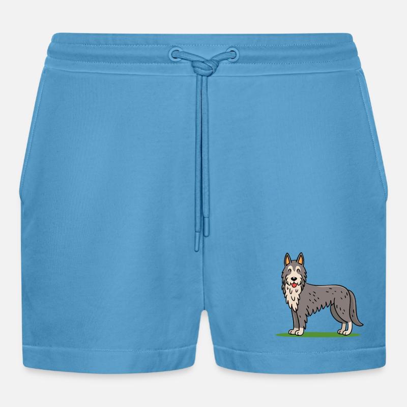 Irish Wolfhound (comic) - Organic Relaxed Cropped Shorts Made in EU - Sol Blue