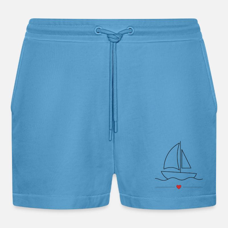 Motorboot-Sportboot - Organic Relaxed Cropped Shorts Made in EU -  Sol Blue
