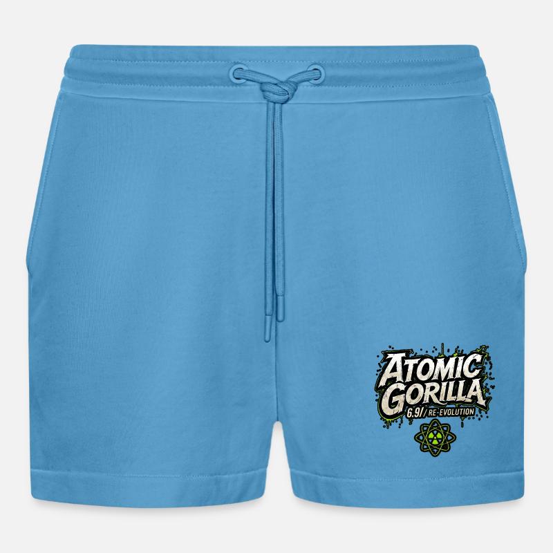 Réévolution du gorille atomique - Short bio décontracté court fabriqué en UE -  Sol Blue