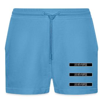 Vivre avec un but motivation sensée Mentalité dire - Short bio décontracté court fabriqué en UE -  Sol Blue - Devant