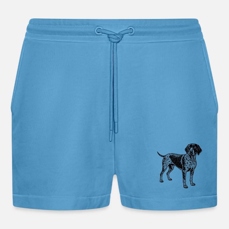 Deutscher Kurzhaar-Pointer - Organic Relaxed Cropped Shorts Made in EU -  Sol Blue