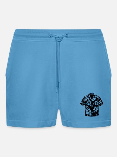 Hawaiihemd - Organic Relaxed Cropped Shorts Made in EU -  Sol Blue