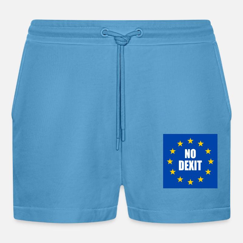 No dexit - Organic Relaxed Cropped Shorts Made in EU -  Sol Blue
