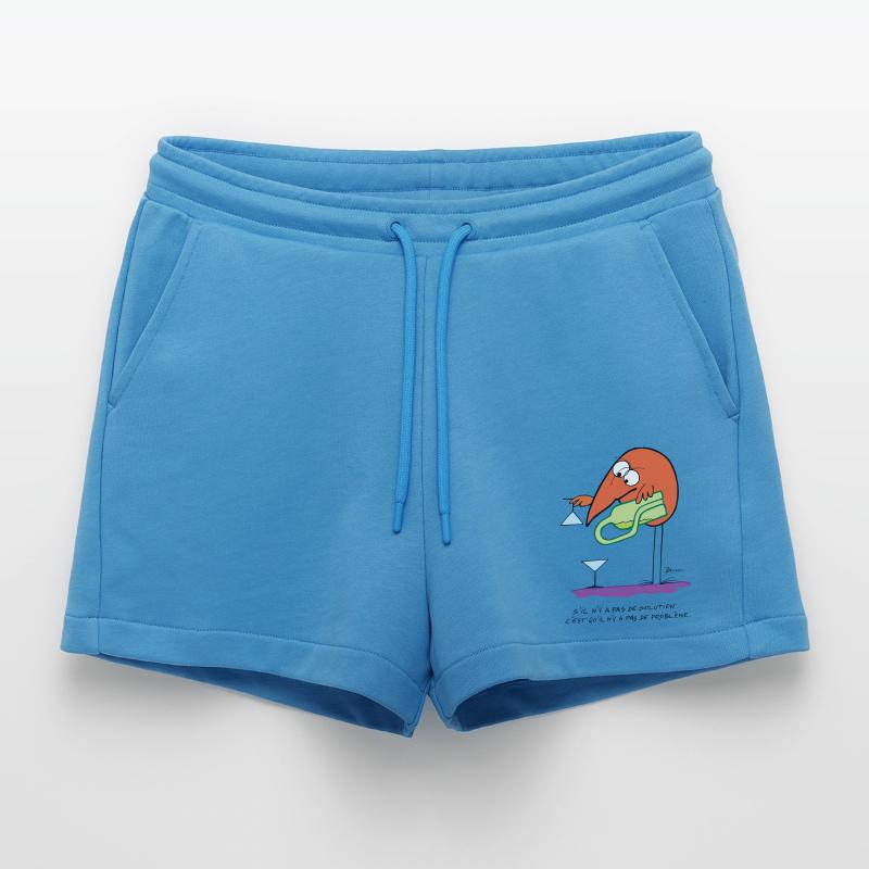 No solution no problem Organic Relaxed Cropped Shorts Made in EU