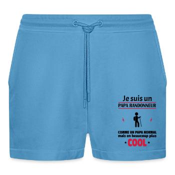 Je suis un papa randonneur, fête des pères, noël - Short bio décontracté court fabriqué en UE -  Sol Blue - Devant