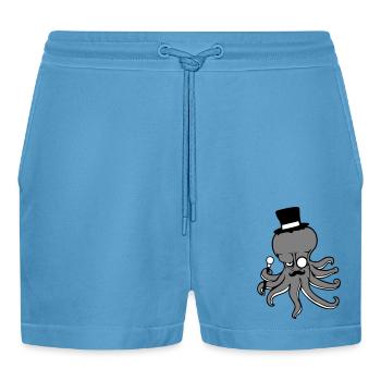 Kraken Mr. Sir Chapeau haut de forme Monocle Lunettes Empire - Short bio décontracté court fabriqué en UE -  Sol Blue - Devant
