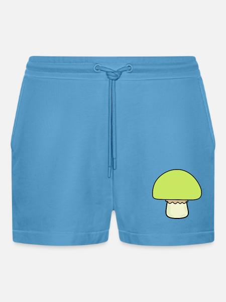Champignon vert, champignons verts - Short bio décontracté court fabriqué en UE -  Sol Blue