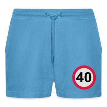 40 Geburtstag - Organic Relaxed Cropped Shorts Made in EU -  Sol Blue - Vorne