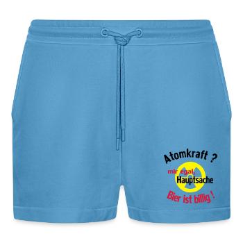 Trinkspruch - Organic Relaxed Cropped Shorts Made in EU -  Sol Blue - Vorne