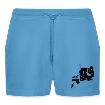 Eishockey - Organic Relaxed Cropped Shorts Made in EU -  Sol Blue - Vorne