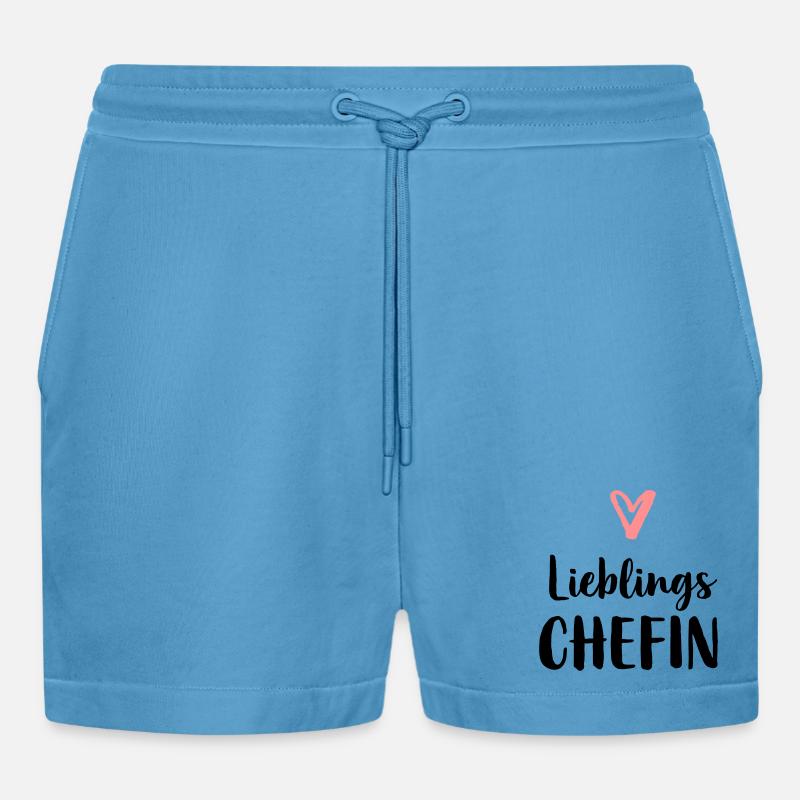 Lieblings Chefin Herz Geschenk Chef - Organic Relaxed Cropped Shorts Made in EU -  Sol Blue