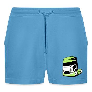 Striking V8 truck - Organic Relaxed Cropped Shorts Made in EU -  Sol Blue - Front