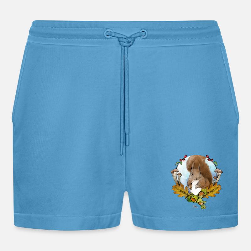 Eichhörnchen im Herbst - Organic Relaxed Cropped Shorts Made in EU -  Sol Blue