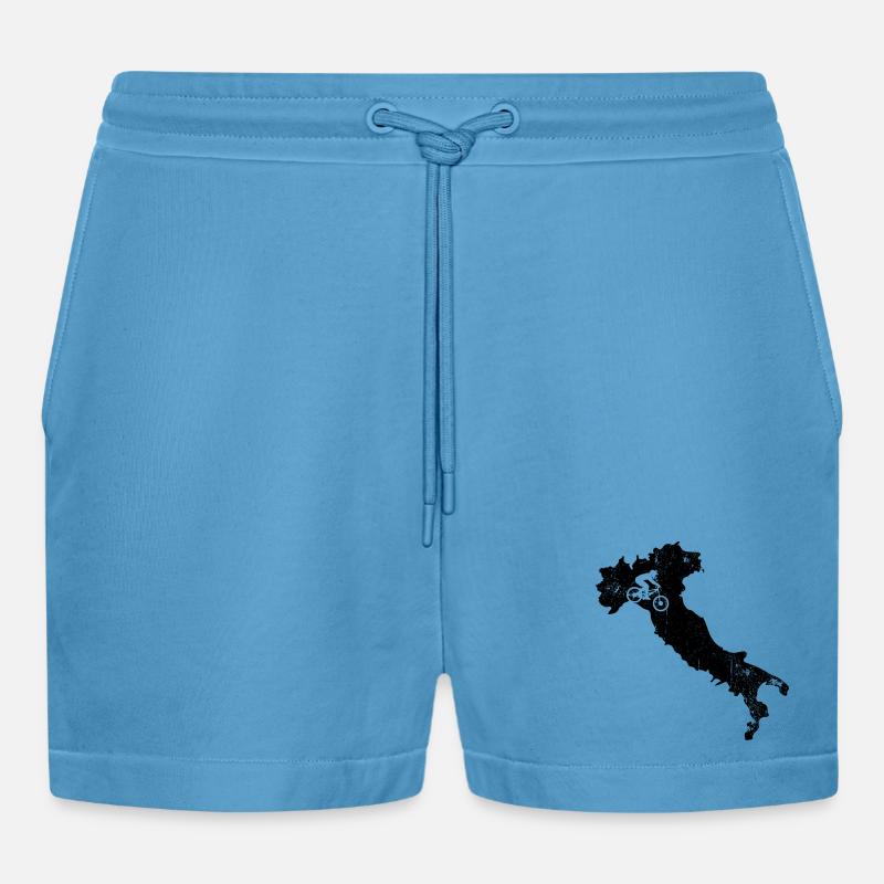 Bitte laden Sie das Designbild hoch - Organic Relaxed Cropped Shorts Made in EU -  Sol Blue