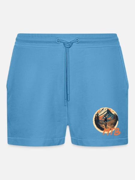 Mountainbike - Organic Relaxed Cropped Shorts Made in EU - Sol Blue