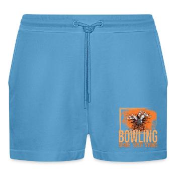 Bowling - Spare - Split - Strike - Organic Relaxed Cropped Shorts Made in EU -  Sol Blue - Vorne