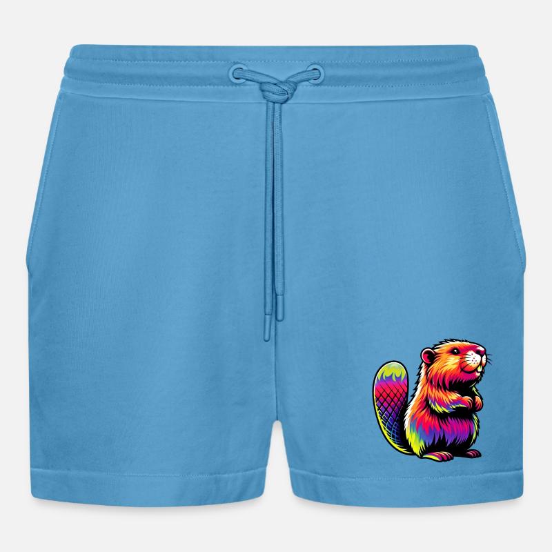 Bieber - Organic Relaxed Cropped Shorts Made in EU -  Sol Blue