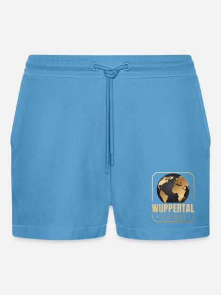 Wuppertal - Organic Relaxed Cropped Shorts Made in EU -  Sol Blue
