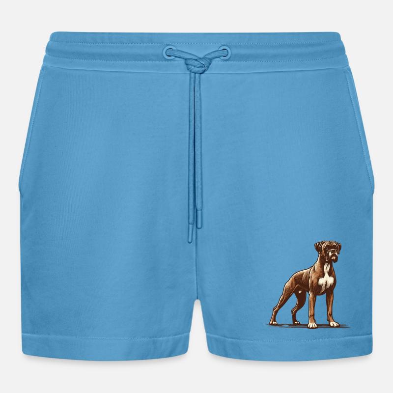 Boxer - Organic Relaxed Cropped Shorts Made in EU -  Sol Blue
