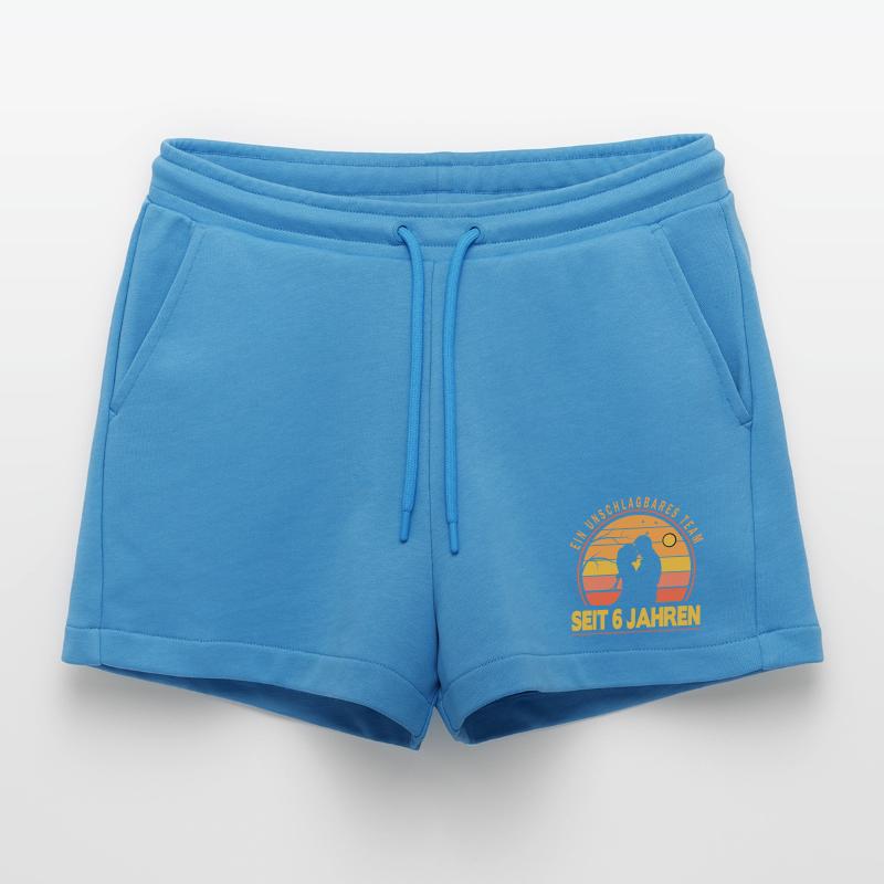 6 Jahre Beziehung Geschenk Partner Ehemann Ehefrau Organic Relaxed Cropped Shorts Made in EU