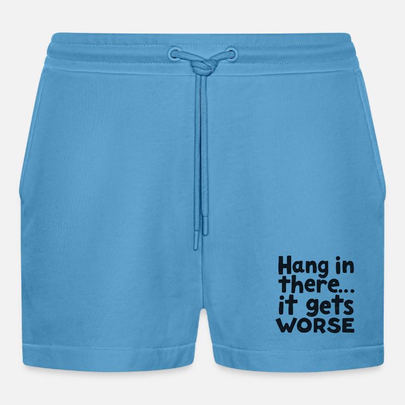 Bleib dran, es wird schlimmer - Organic Relaxed Cropped Shorts Made in EU -  Sol Blue