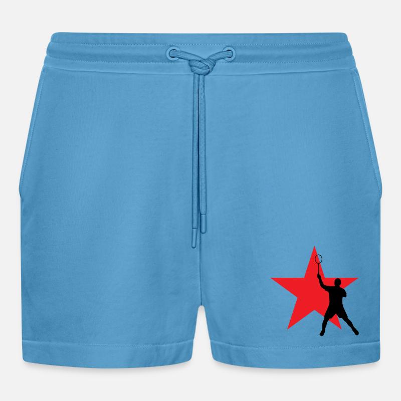 Badminton – Sport – Schläger - Organic Relaxed Cropped Shorts Made in EU -  Sol Blue