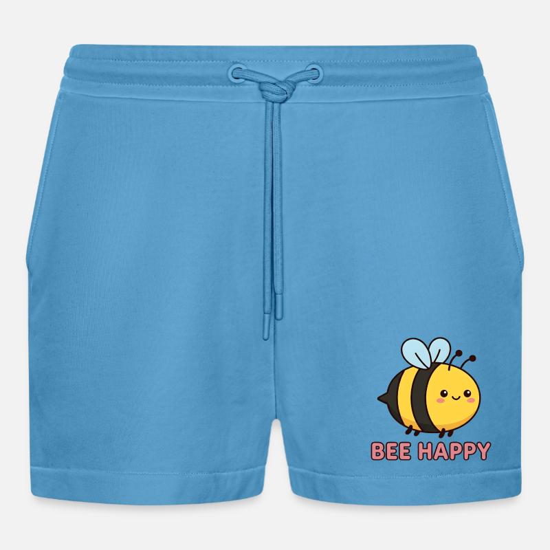 Heureuse d’abeilles | Jeu de mots mignon avec Kawaii Honey Bee - Short bio décontracté court fabriqué en UE -  Sol Blue