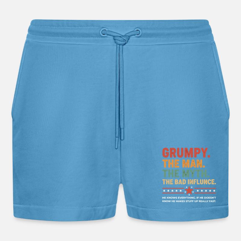 Grumpy – Die Legende & der schlechte Einfluss - Organic Relaxed Cropped Shorts Made in EU -  Sol Blue