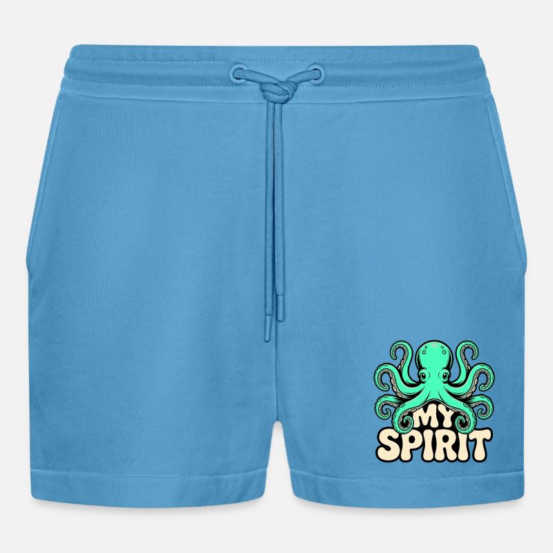 Blæksprutteånd - Organic relaxed cropped shorts made in EU - Sol Blue