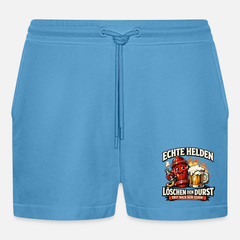 Echte Helden löschen den Durst - Organic Relaxed Cropped Shorts Made in EU -  Sol Blue