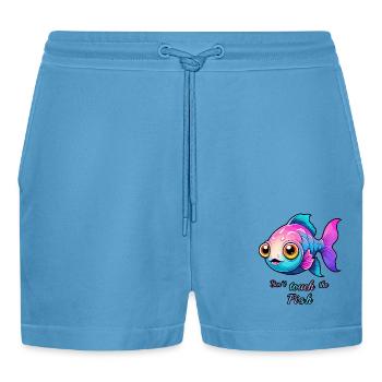 Sweet Colorful Fish - Organic Relaxed Cropped Shorts Made in EU -  Sol Blue - Front
