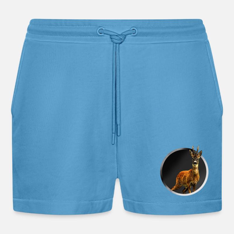 Reh - Organic Relaxed Cropped Shorts Made in EU -  Sol Blue