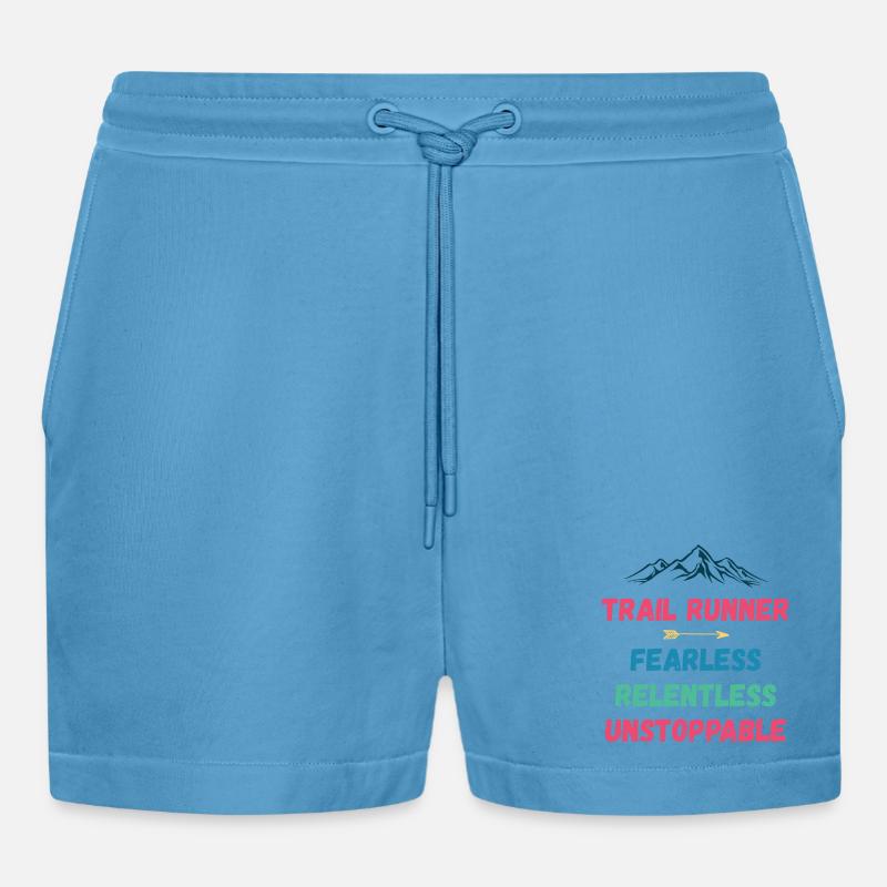 Trail Runner - Intrépide. Implacable. Imparable. - Short bio décontracté court fabriqué en UE -  Sol Blue