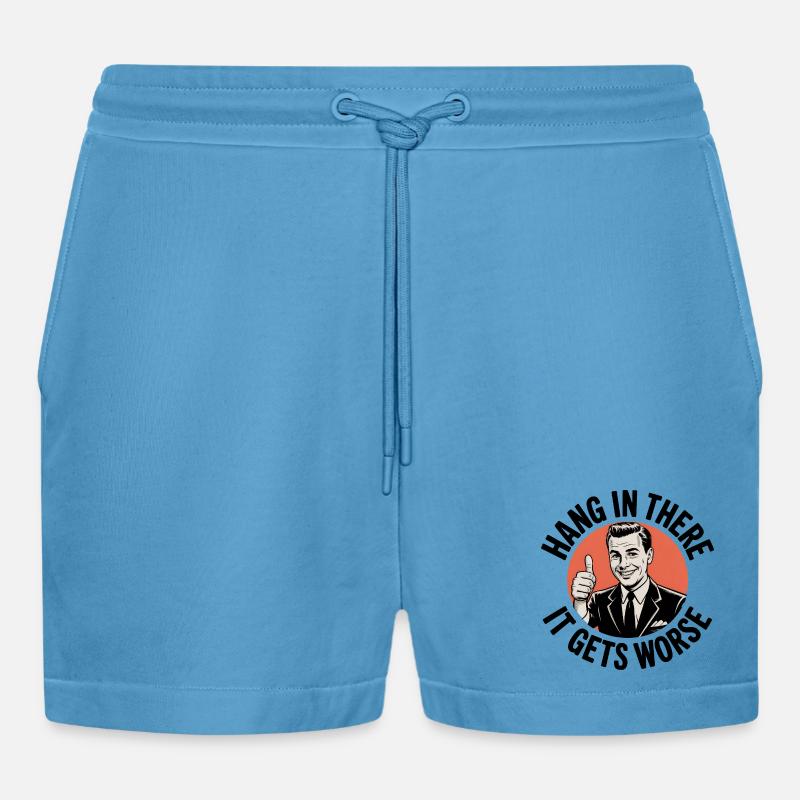 Bleib dran, es wird schlimmer - Organic Relaxed Cropped Shorts Made in EU -  Sol Blue