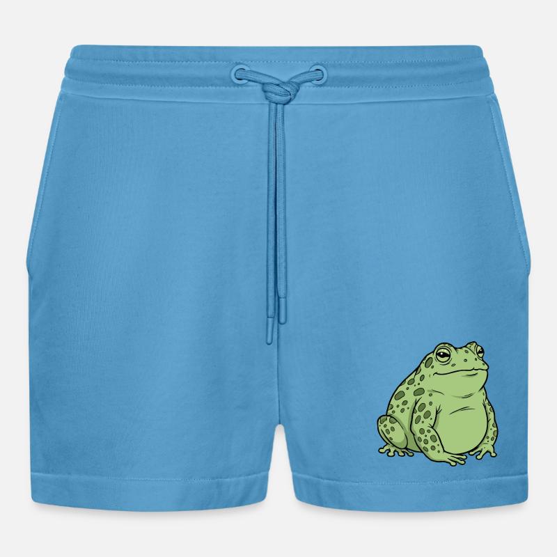 Fat toad - Organic Relaxed Cropped Shorts Made in EU -  Sol Blue