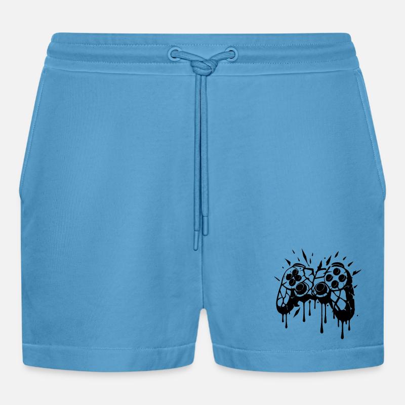 Kaputter Controller - Organic Relaxed Cropped Shorts Made in EU -  Sol Blue