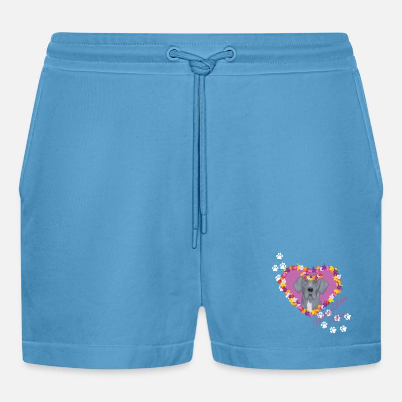 Resting B!tch Face Great Dane - Organic Relaxed Cropped Shorts Made in EU - Sol Blue