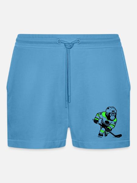 ijshockey gorilla - Organic Relaxed Cropped Shorts Made in EU - Sol Blue