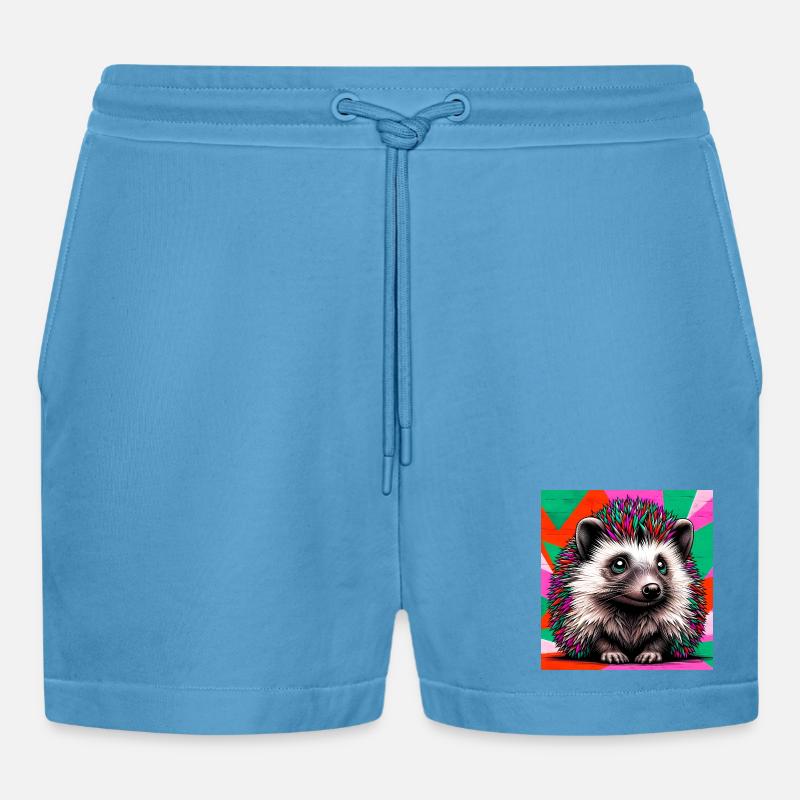 Igel - Organic Relaxed Cropped Shorts Made in EU - Sol Blue