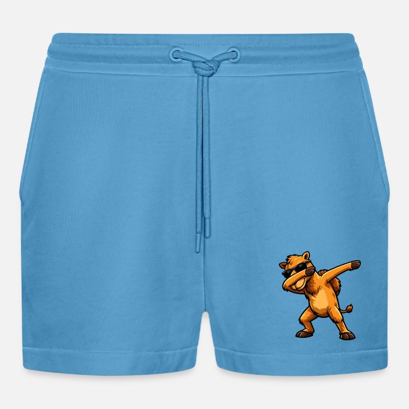 Dabbing Kamel - Organic Relaxed Cropped Shorts Made in EU -  Sol Blue