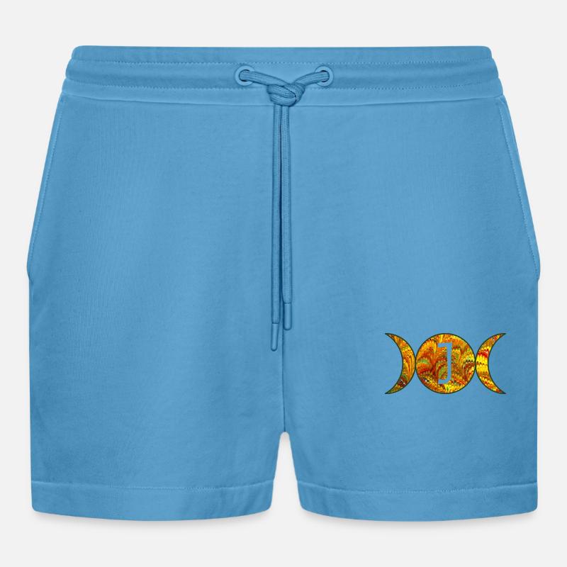 mondphasen e 38 j - Organic Relaxed Cropped Shorts Made in EU -  Sol Blue