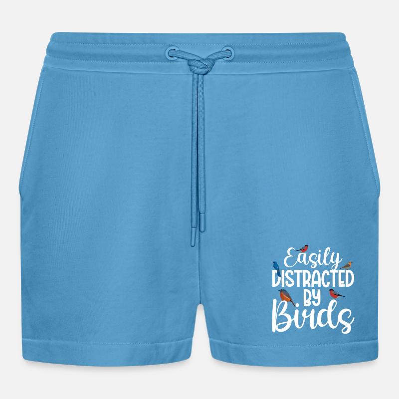 Facilement distrait par les oiseaux - Short bio décontracté court fabriqué en UE -  Sol Blue