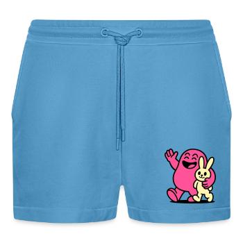 Happy Friends! - Organic Relaxed Cropped Shorts Made in EU -  Sol Blue - Vorne